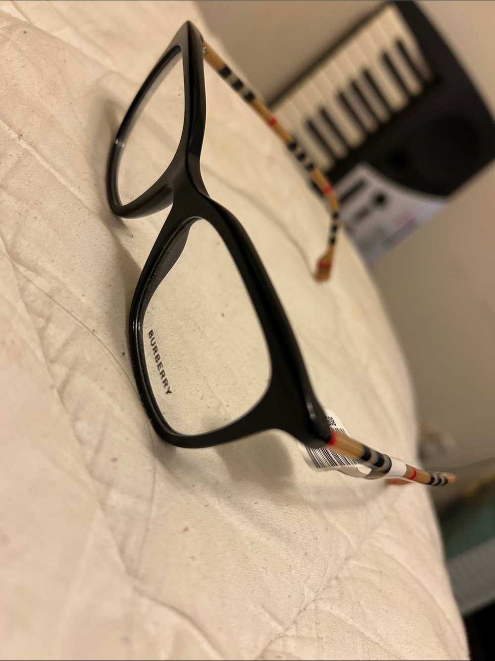 Burberry Black Frames with Beige Check Temples
